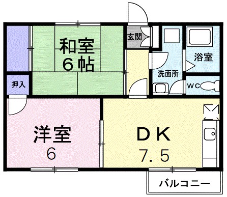 サニーヒルＡ 102号室 間取り