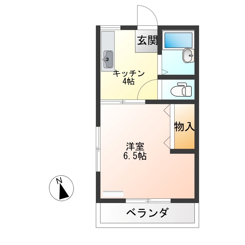 シャンポワールA 106号室 間取り