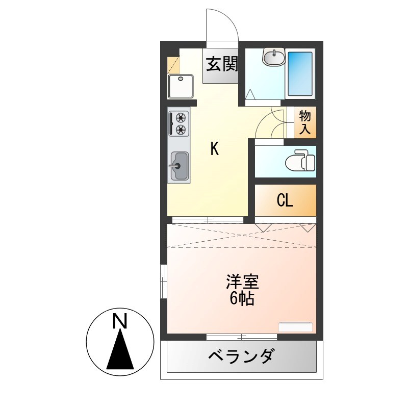 フォーシーズン  203号室 間取り