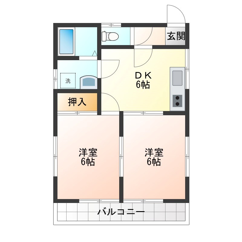 テヅカハイツ 202号室 間取り