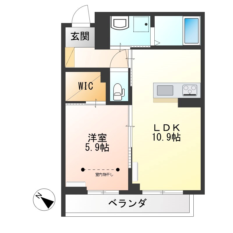ヴィラーチェS 207号室 間取り