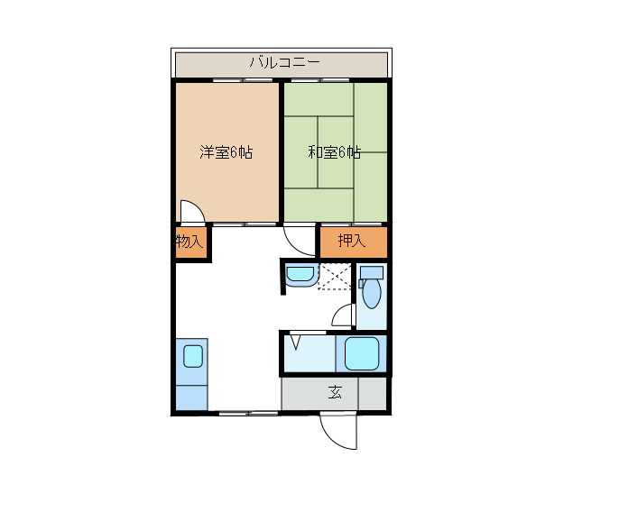 第二鶴コーポ 203号室 間取り