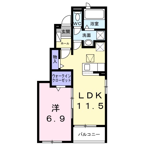 アンフィニ 101号室 間取り