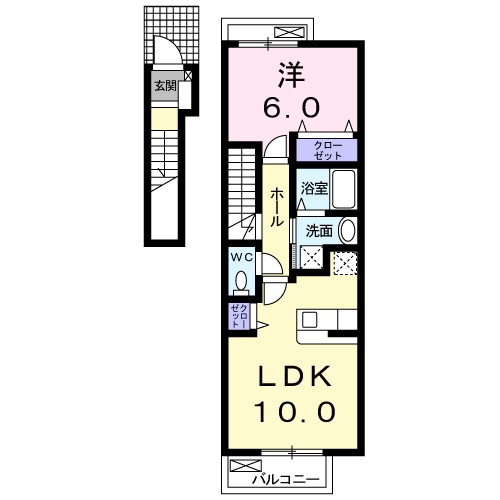 シャン・ド・フルールⅠ 202号室 間取り