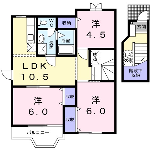 ニュークレストールＡ 205号室 間取り