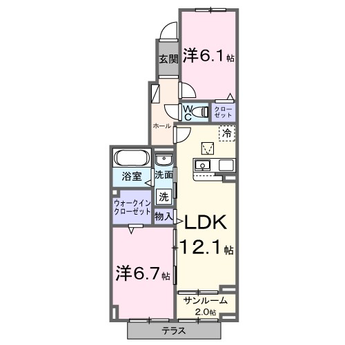 ルーチェ城東 104号室 間取り