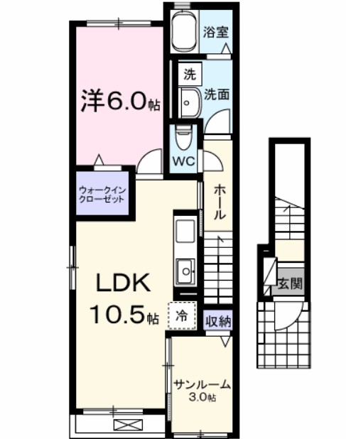 ルミエール城東 201号室 間取り