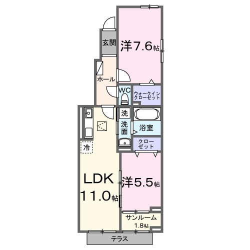 ルーチェ城東 101号室 間取り