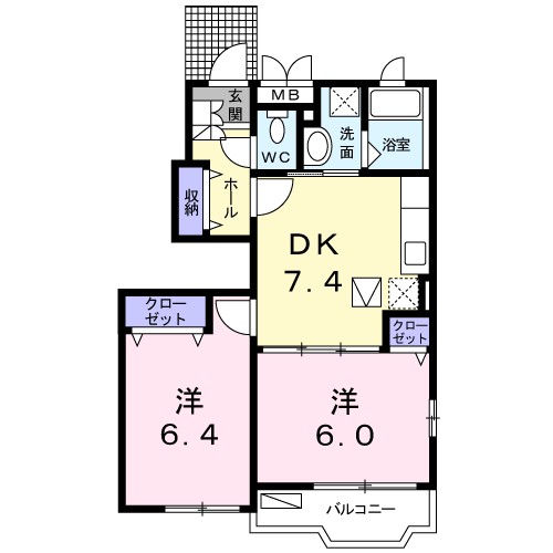 アルバ・ブリーゼ　Ⅱ 101号室 間取り
