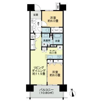 サーパス宇都宮県庁前通り 14階号室 間取り