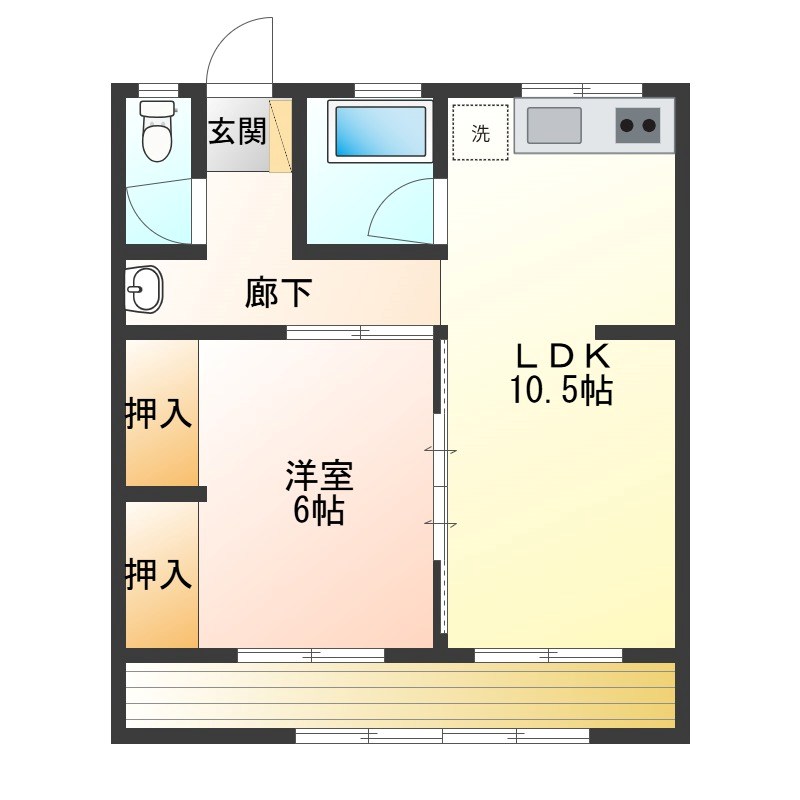 サンクススタジオ藤岡 303号室 間取り