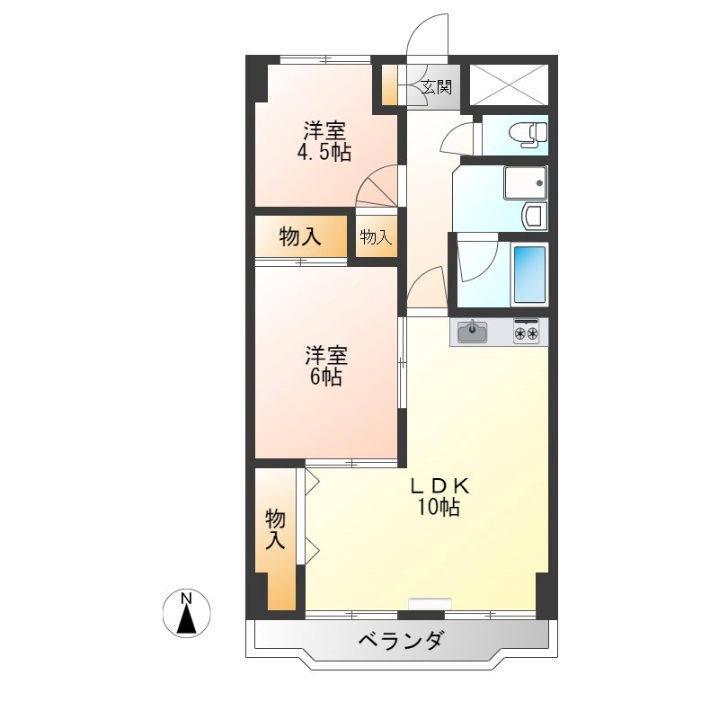 泉ケ丘ハイツ 205号室 間取り