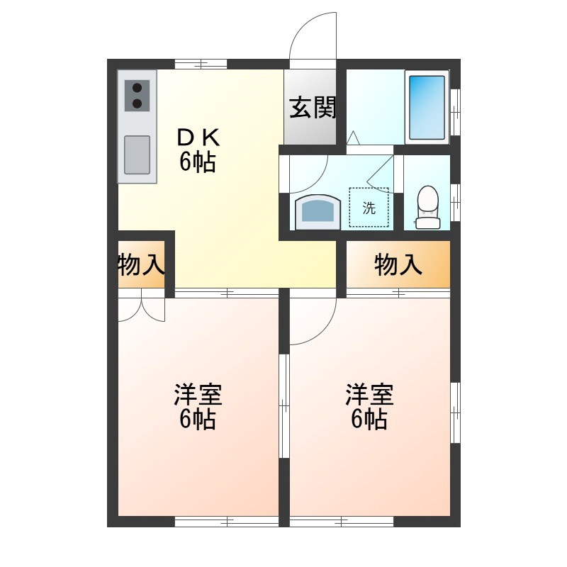 ハイツ栗崎 105号室 間取り