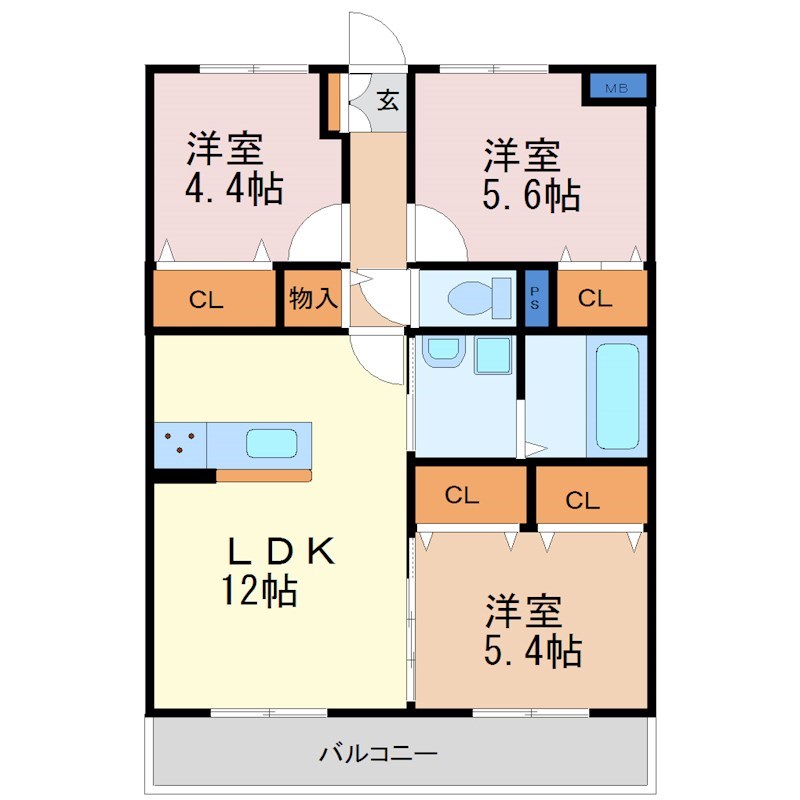 Grace an 107号室 間取り