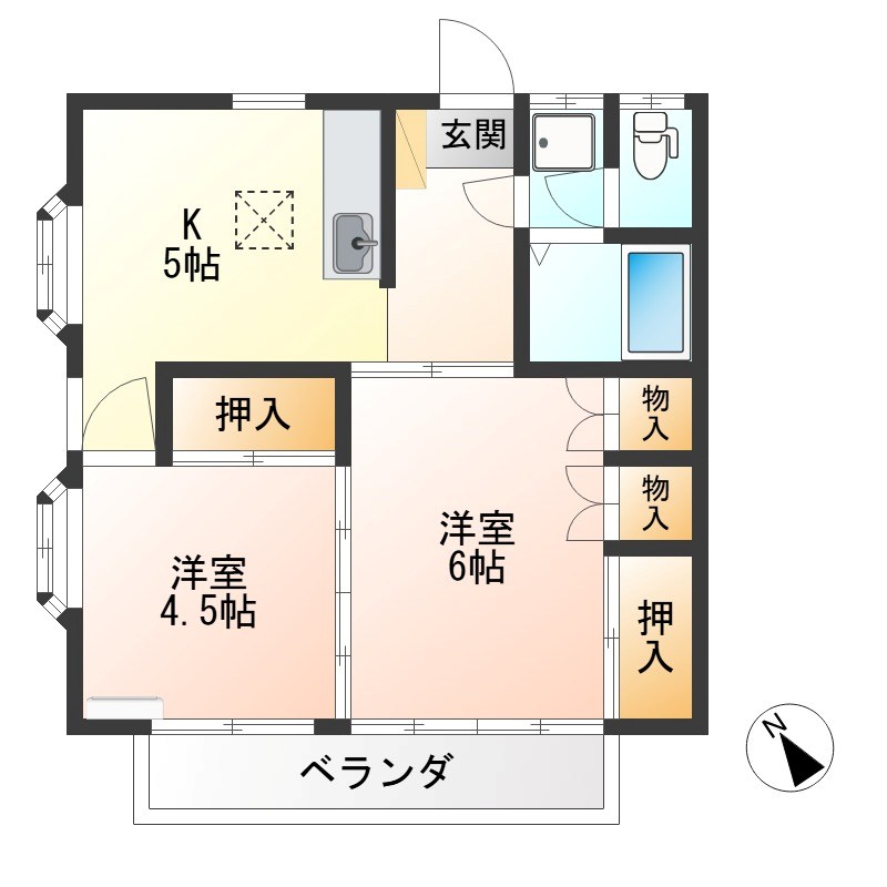 メゾンリーベD A号室 間取り