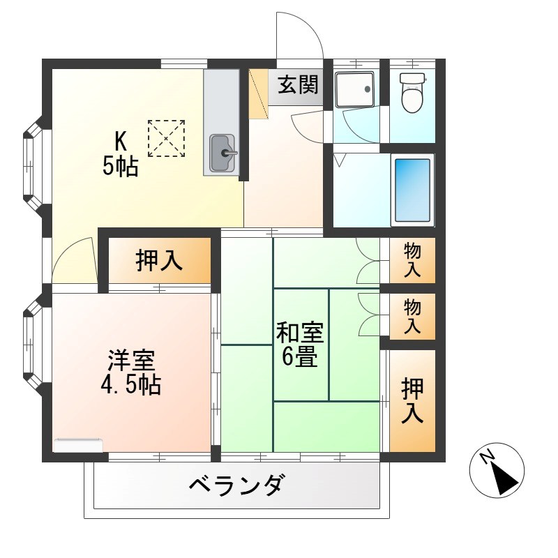 メゾンリーベD A号室 間取り