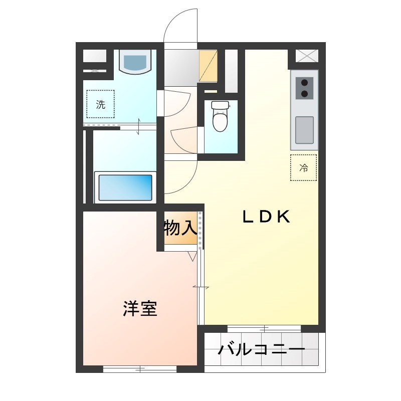 OYAMA URBAN CONECTION 102号室 間取り