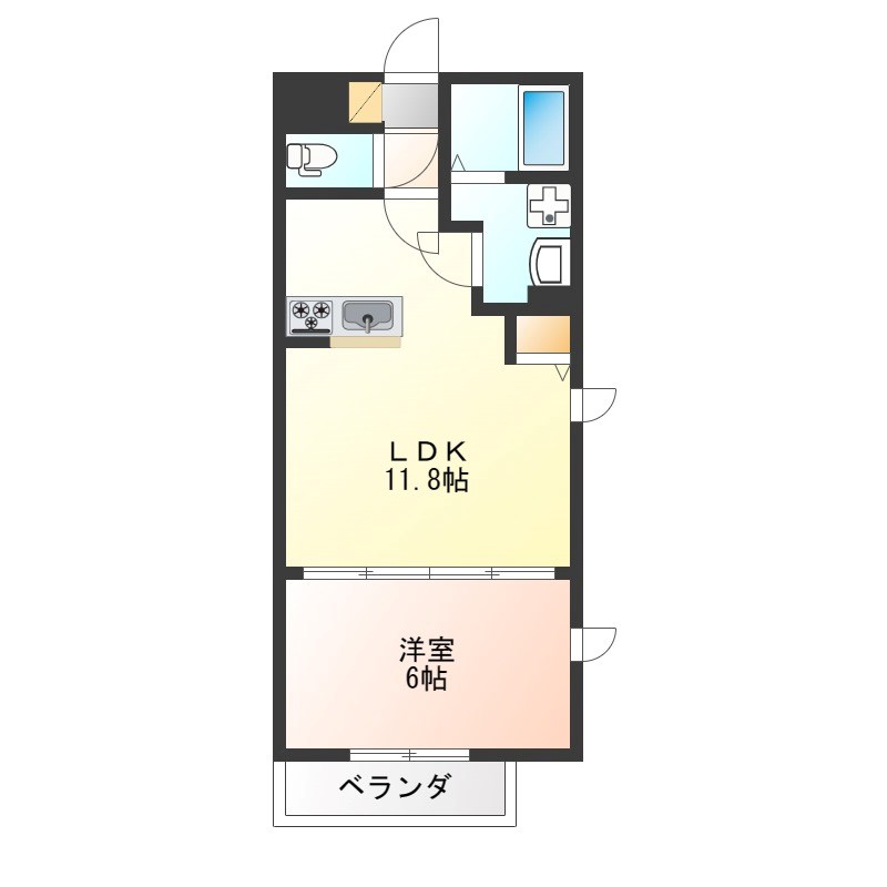 ラミューズ宮みらい 201号室 間取り