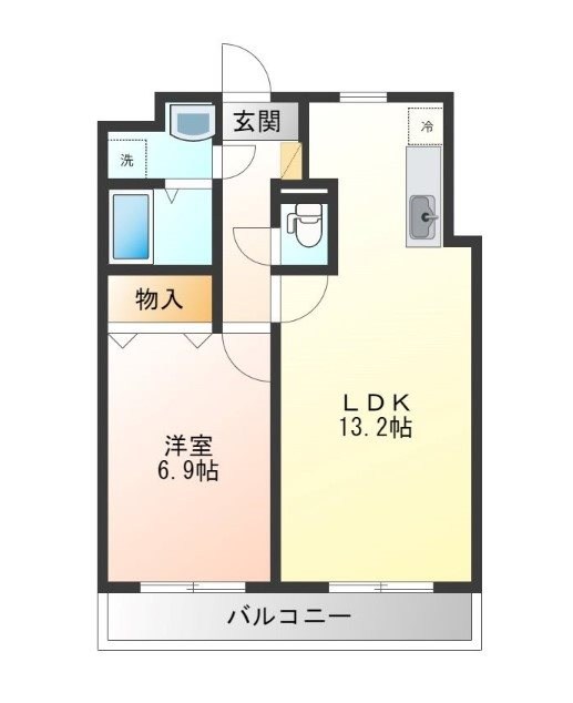 リバーサイド天神 105号室 間取り
