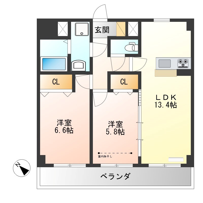 クラティオ 503号室 間取り
