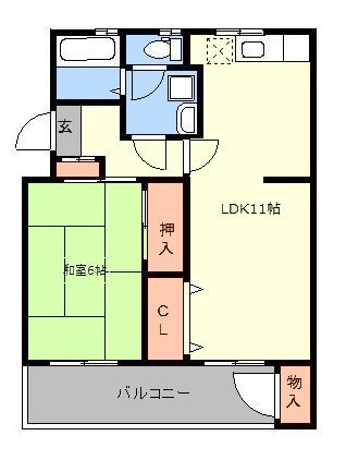 アワノハイツ 201号室 間取り