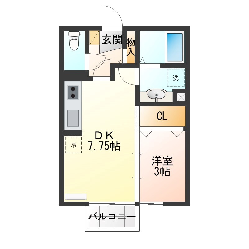 シャトーグランドハイム E 102号室 間取り