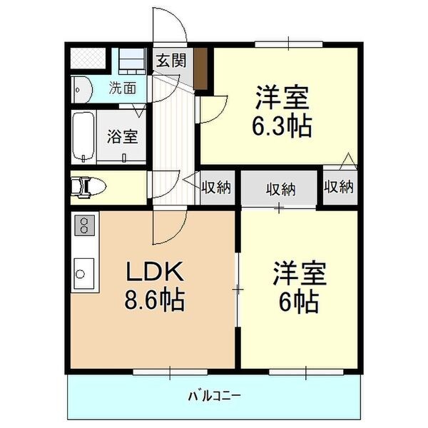 グランドハイツ関根Ⅱ 303号室 間取り