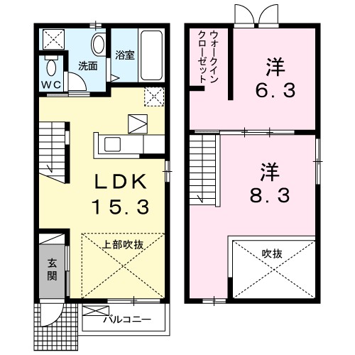 ＡＬＢＩＲＥＯ　アルビレオⅠ 102号室 間取り
