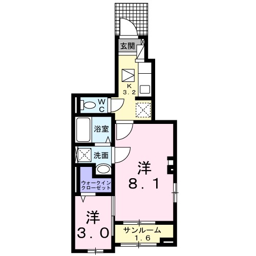 シャンテ・フルール 101号室 間取り