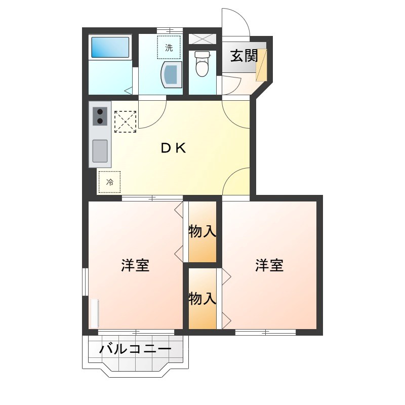 サンライト・ヴィラ A 103号室 間取り