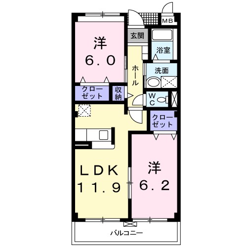 エトワール城東 203号室 間取り