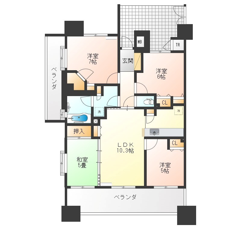 レーベンハイム宇都宮タワーズイースト  1101号室 間取り