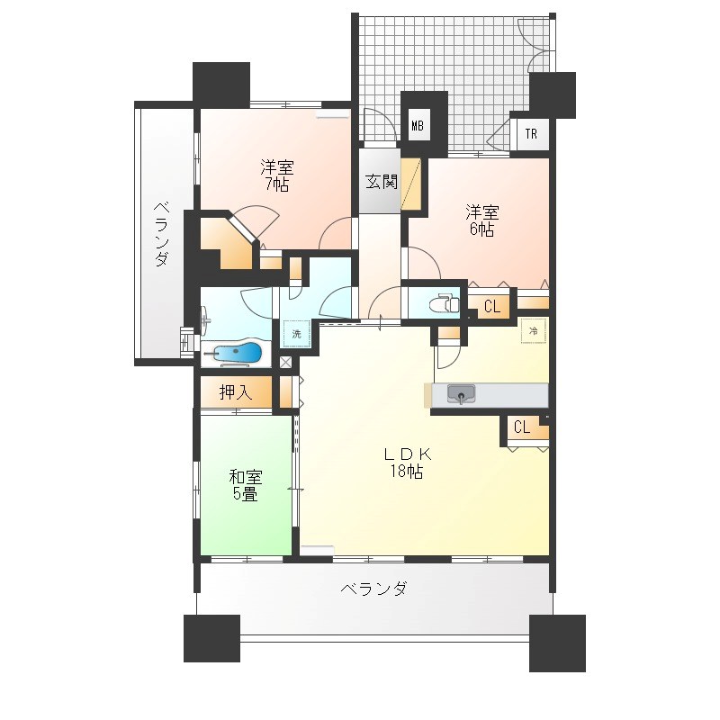 レーベンハイム宇都宮タワーズイースト  1101号室 間取り