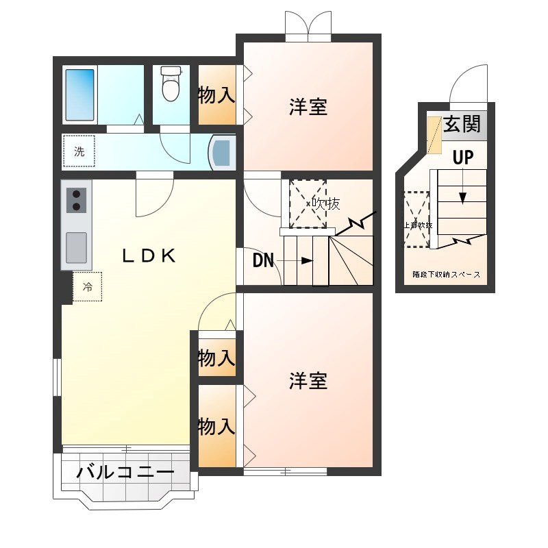 サンライト・ヴィラ A 203号室 間取り
