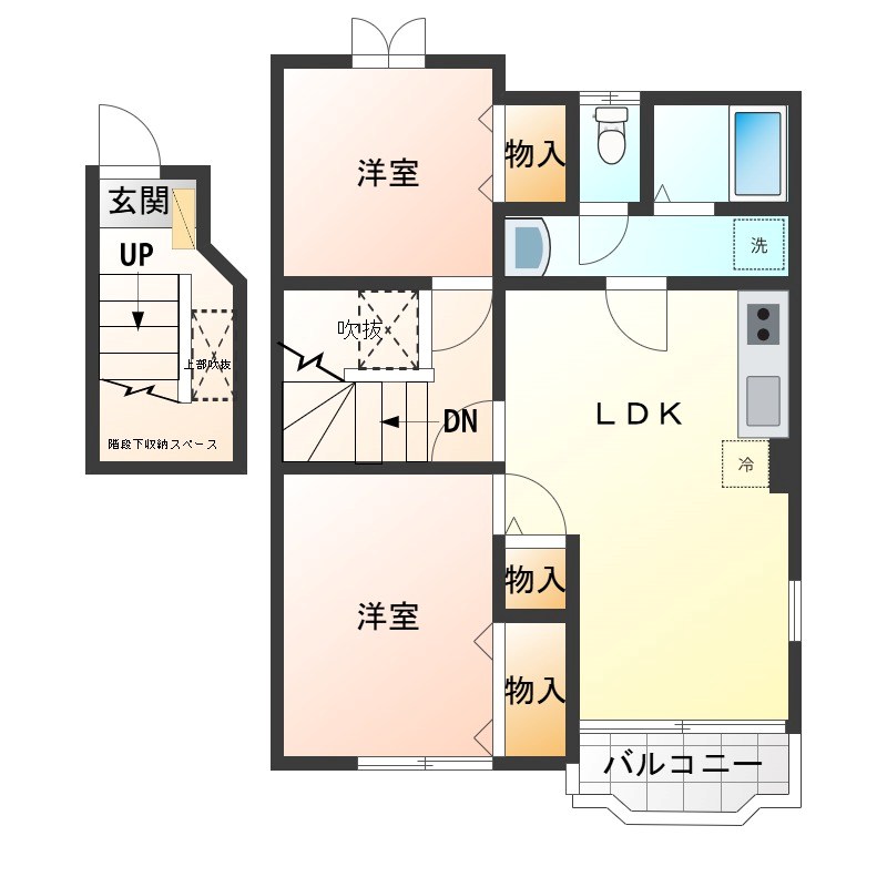 サンライト・ヴィラ B 201号室 間取り