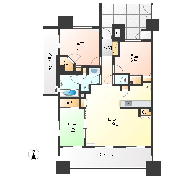 レーベンハイム宇都宮タワーズイースト  1101号室 間取り
