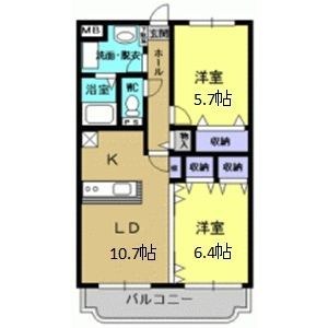 Y&Mアン・シャーリーB棟 102号室 間取り