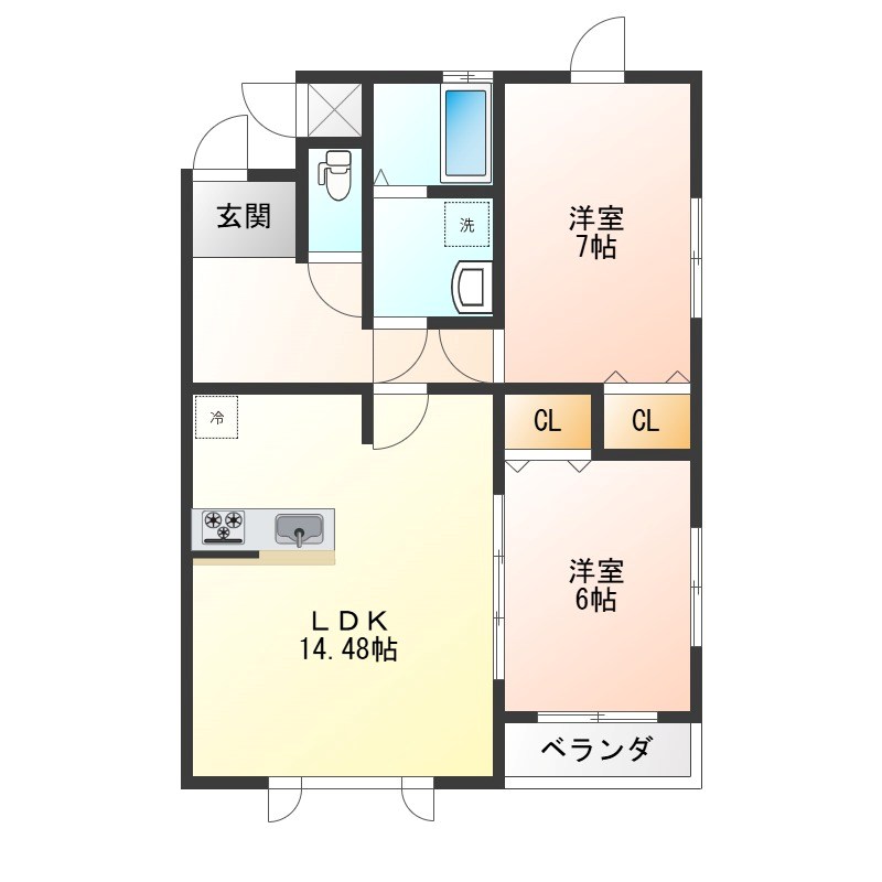 クラウドヒルズ 308号室 間取り