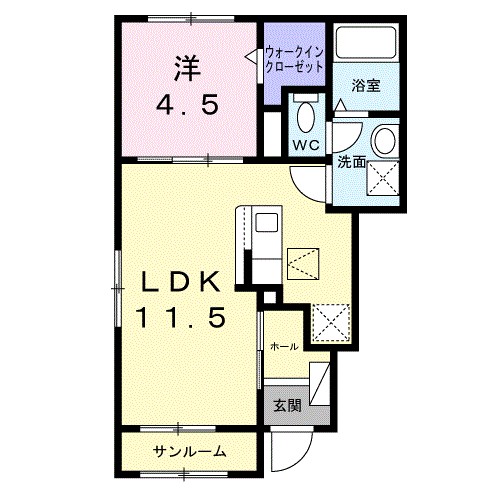 エレガンス　メゾン　Ⅰ 101号室 間取り