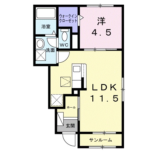 エレガンス　メゾン　Ⅰ 105号室 間取り
