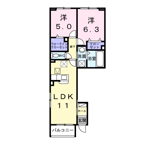 エレガンス　メゾン　Ⅱ 101号室 間取り