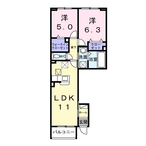 エレガンス　メゾン　Ⅱ 103号室 間取り
