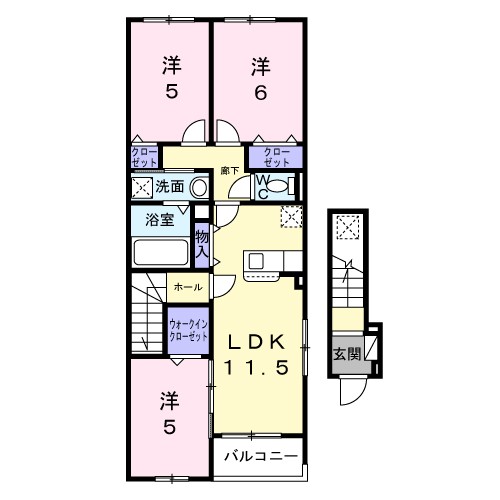 エレガンス　メゾン　Ⅱ 208号室 間取り