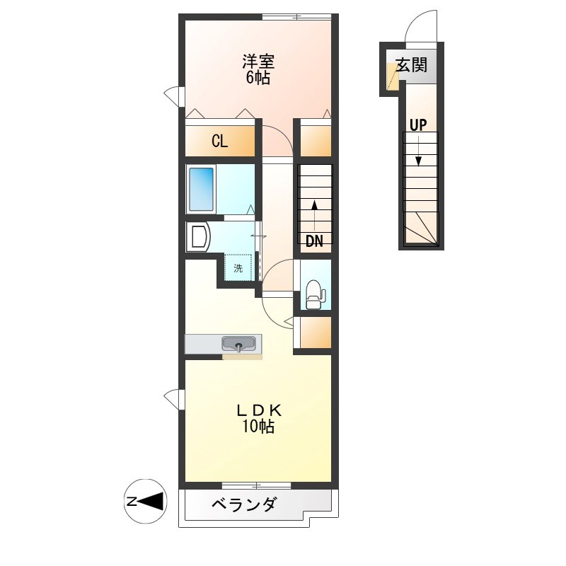 パインハイツA 203号室 間取り