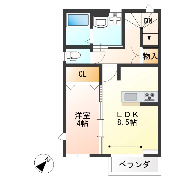 峰M1 209号室 間取り