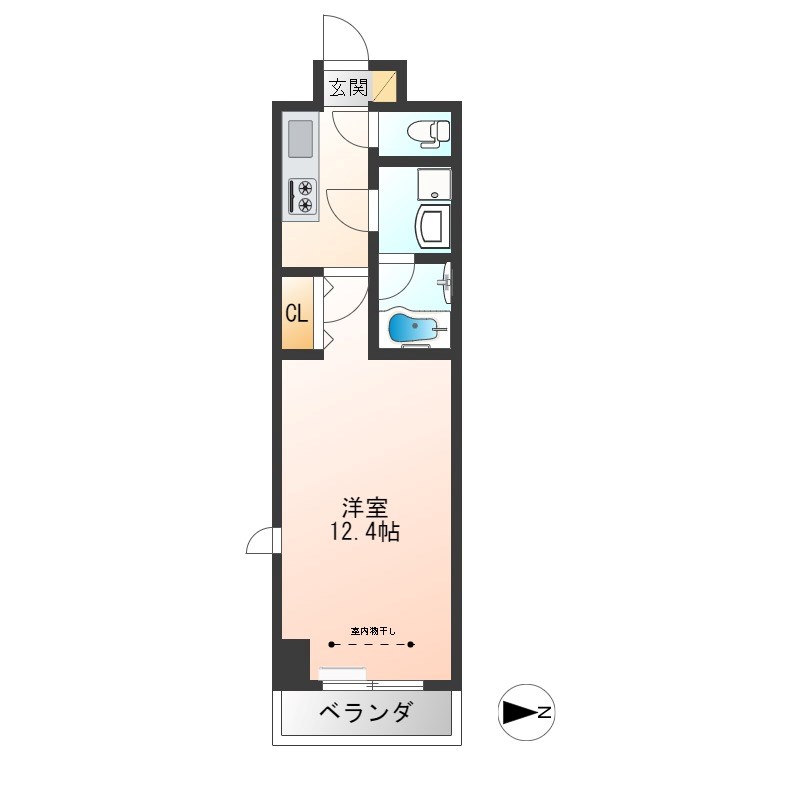 サンライズ宇都宮 411号室 間取り