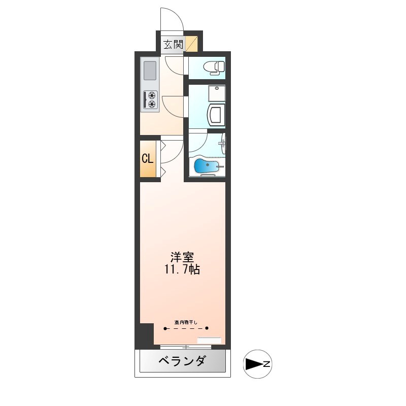 サンライズ宇都宮 702号室 間取り