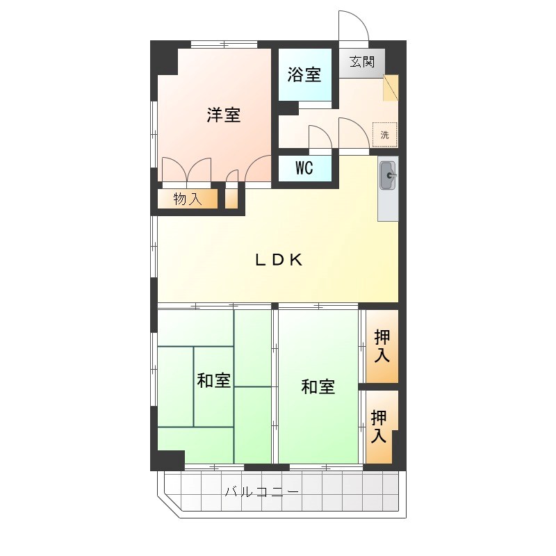 レジデンスカープ自治医大 705号室 間取り
