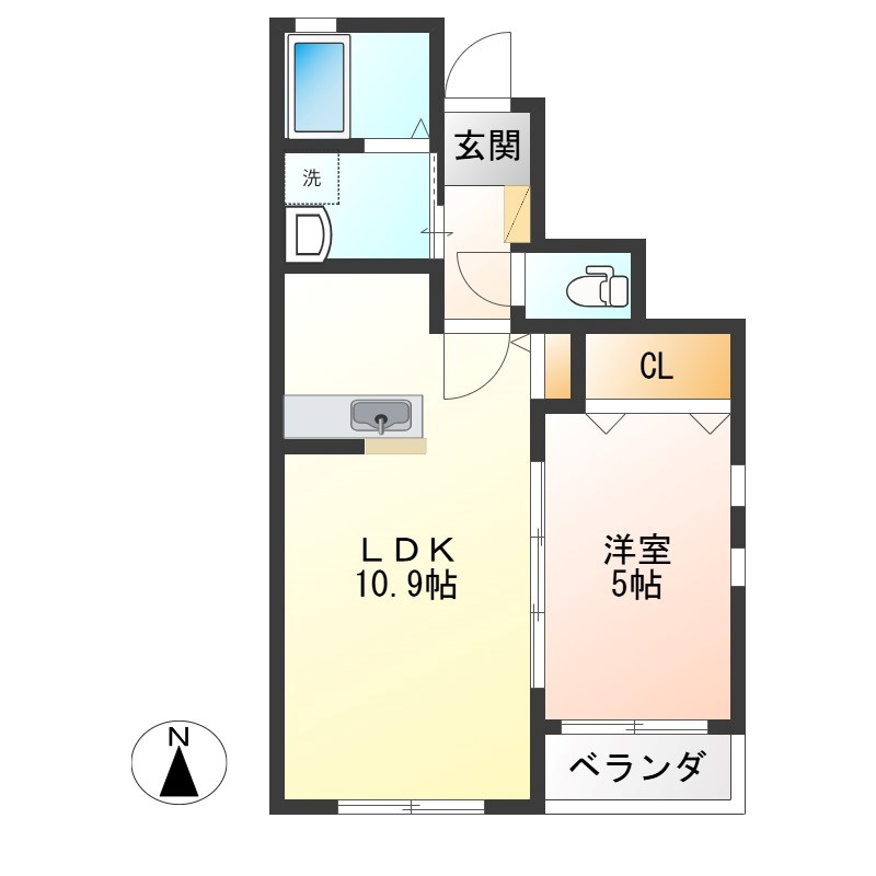 グリーンガーデンⅡ A-101号室 間取り