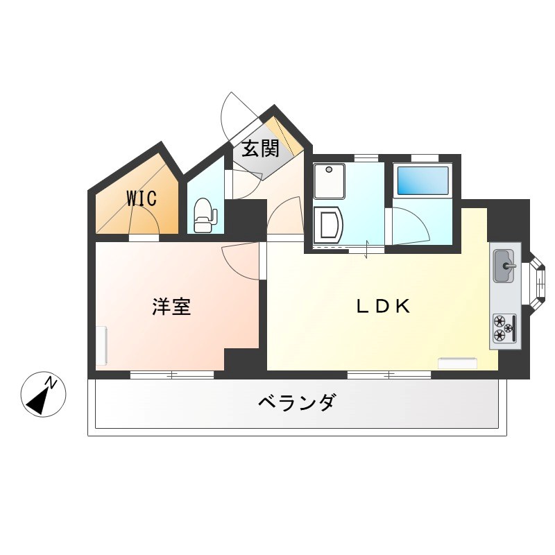 ビュー雷神Ⅰ 403号室 間取り